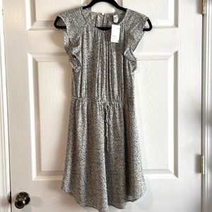 H&M Black and White Drawstring Dress - size 4 NWT